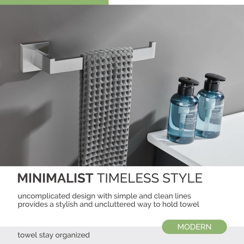 Angle Simple Hand Towel Holder for Bathroom, SUS 304 Stainless Steel Kitchen Towel Hanger Rack for Wall, Brushed Nickel, 10.24 Inches - Image 2